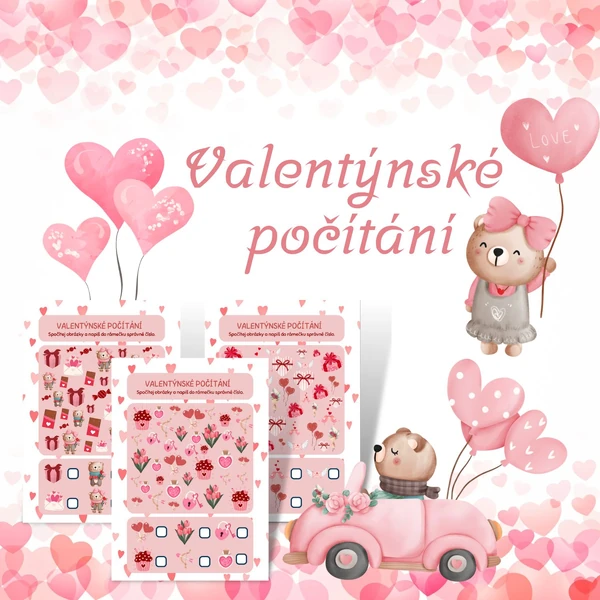 Valentýnské počítání obrázků