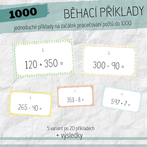 Běhací příklady do 1000 (jednoduché) 
