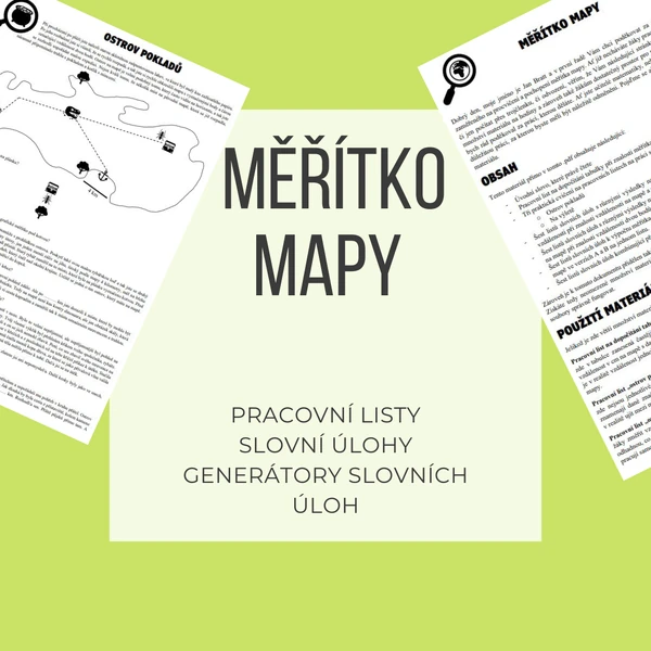 Měřítko mapy - generátory testů a pracovní listy