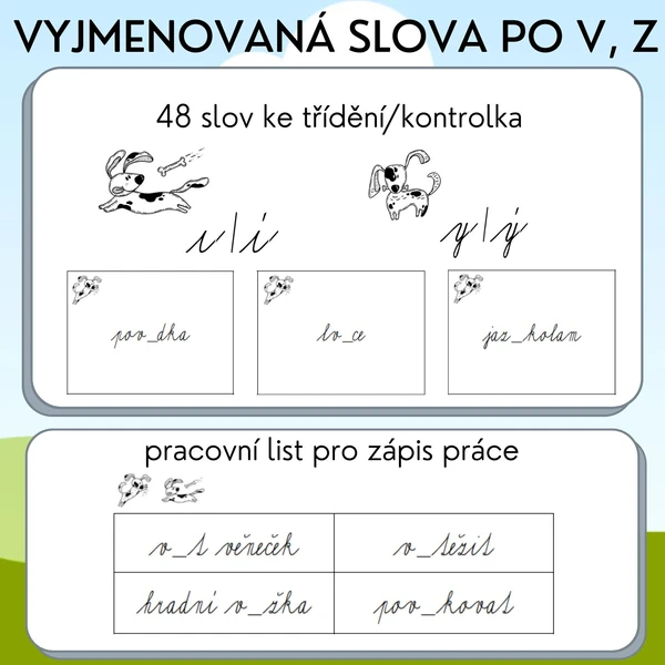Vyjmenovaná slova po V, Z