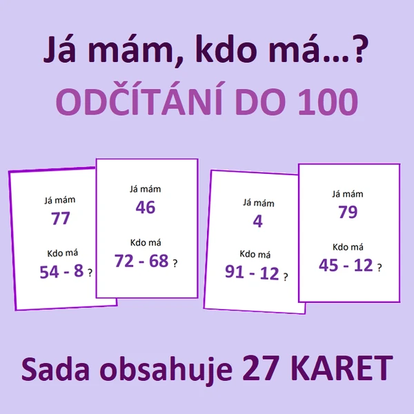 Já mám, kdo má…? – Odčítání do 100