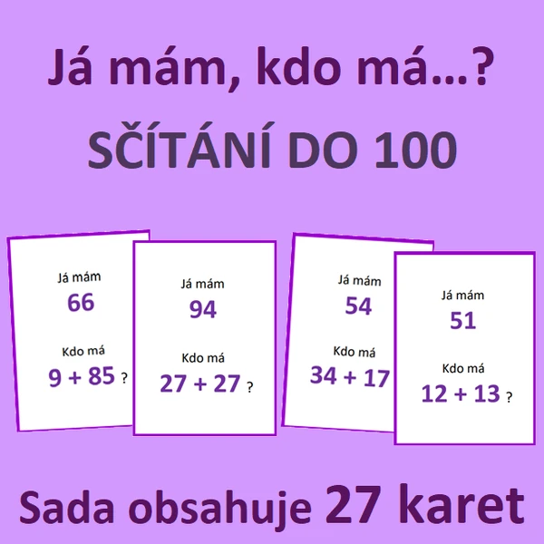 Já mám, kdo má…? – Sčítání do 100