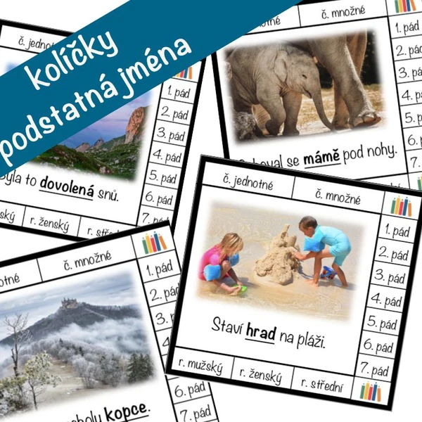 kolíčky - podstatná jména