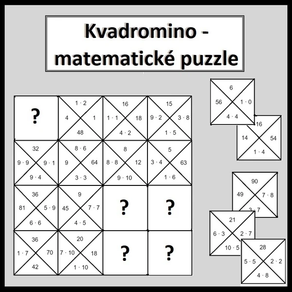Kvadromino - Matematické puzzle