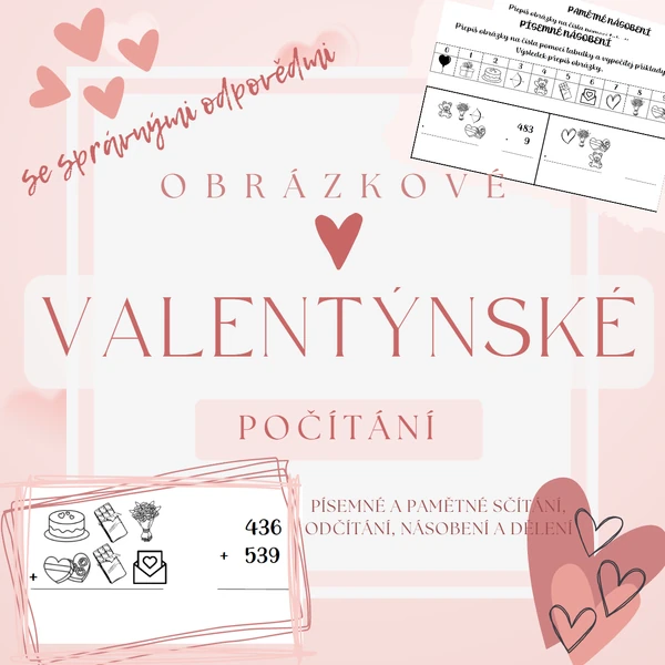 Valentýnské obrázkové počítání