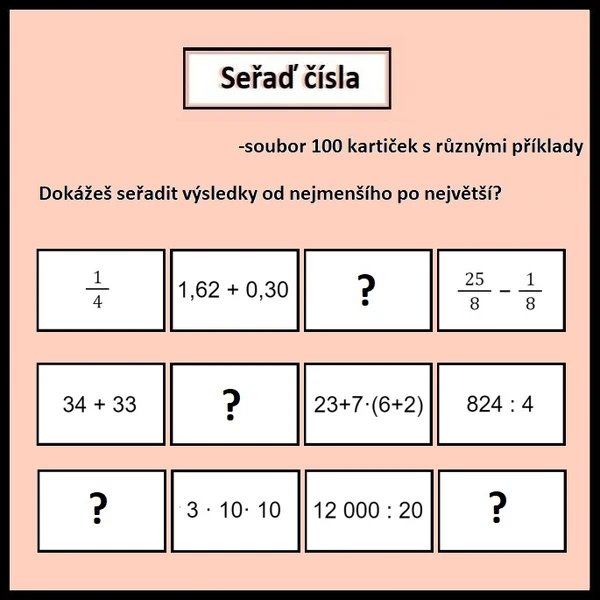 Seřaď čísla