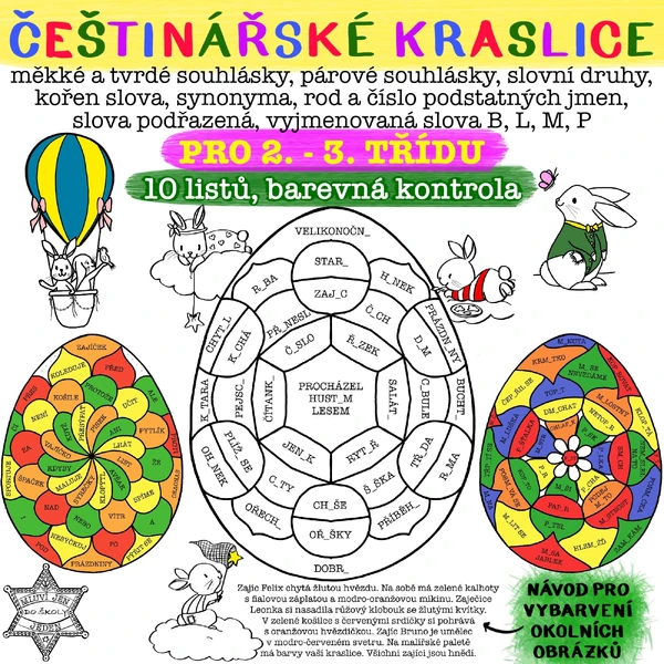 Češtinářské kraslice - pro 2. a 3. třídu