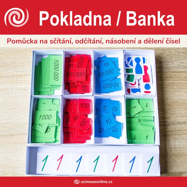 Pokladna / Banka - pomůcka na sčítání, odčítání, násobení a dělení čísel