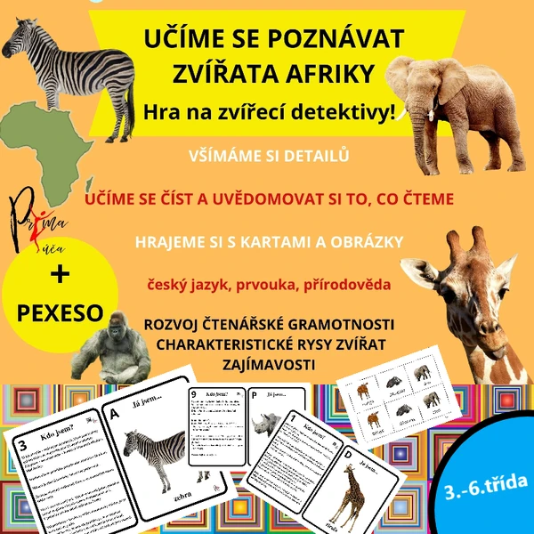 UČÍME SE POZNÁVAT ZVÍŘATA AFRIKY - Hra na zvířecí detektivy!