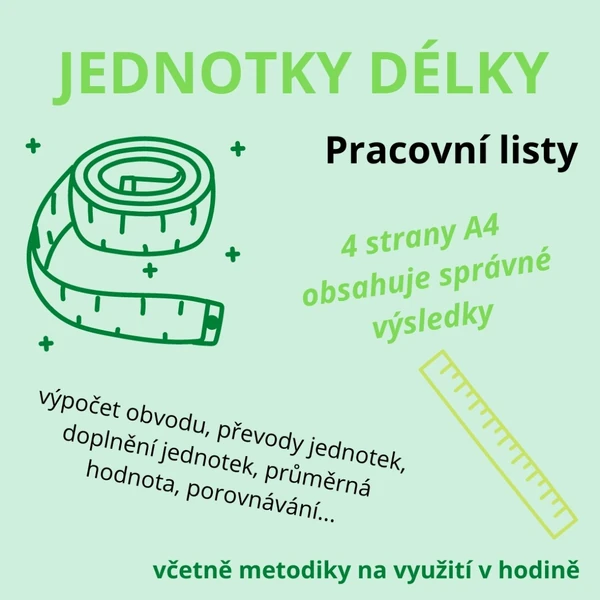 DÉLKA a její jednotky - 4 pracovní listy