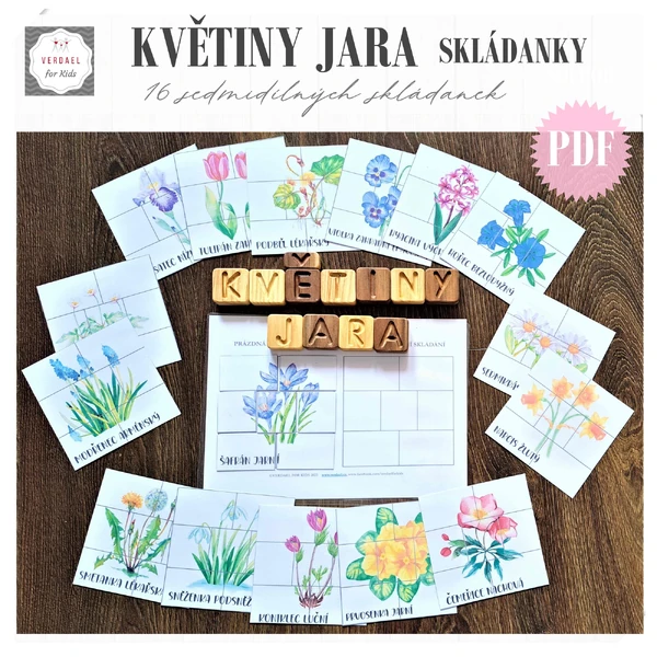 KVĚTINY JARA - 7 DÍLNÉ  SKLÁDANKY