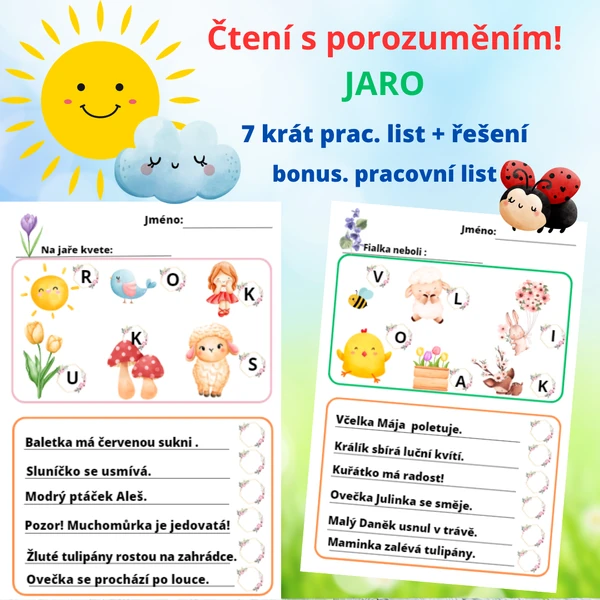 Čtení s porozuměním - Jaro! (1. a 2. třída)