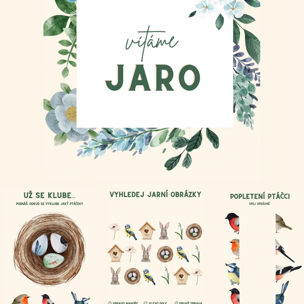 🌸 VÍTÁME JARO 🌸 tematické pracovní listy