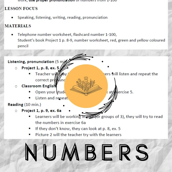 Plán hodiny - Numbers