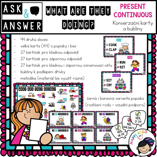 Ask and answer - PRESENT CONTINUOUS - Sada