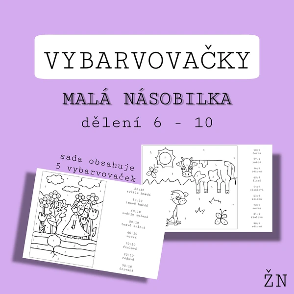 Vybarvovačky na malou násobilku - násobilka 6 - 10