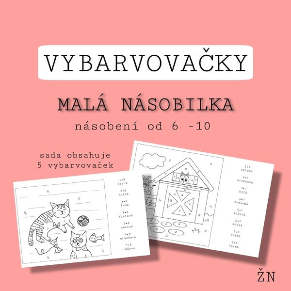 Vybarvovačky - násobení od 6-10