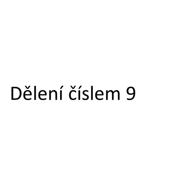 Dělení číslem 9