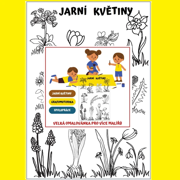 VELKÁ omalovánka jarních květin 🌷 (zdarma) 