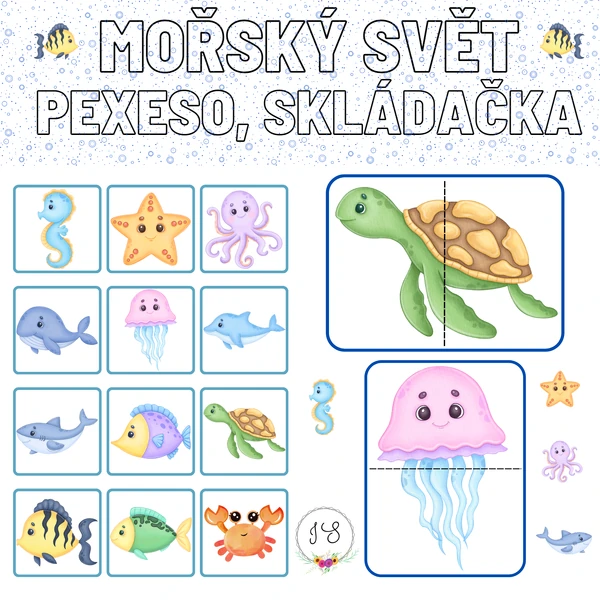 Mořský svět - pexeso, skládačka