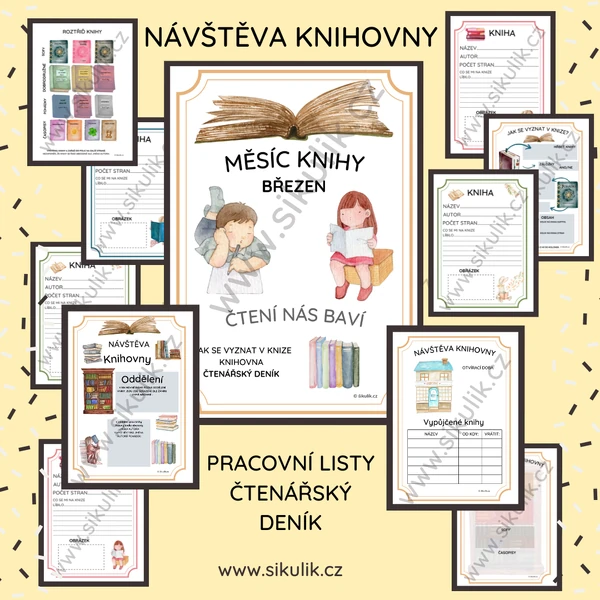 NÁVŠTĚVA KNIHOVNY, ČTENÁŘSKÝ DENÍK (BŘEZEN- MĚSÍC KNIHY)