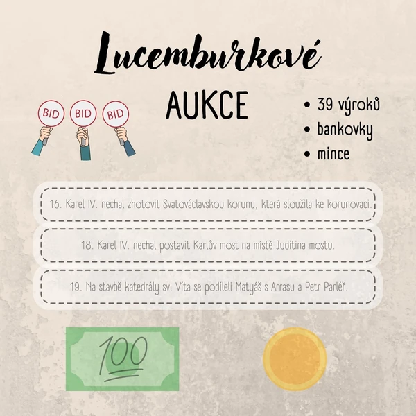 Lucemburkové - aukce