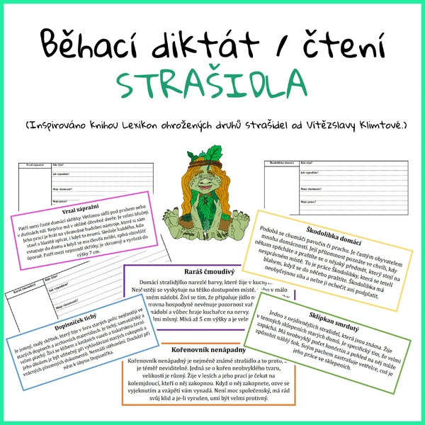 Běhací diktát/čtení - strašidla