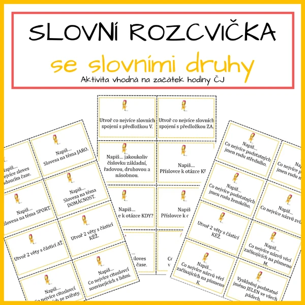 Slovní rozcvička se slovními druhy