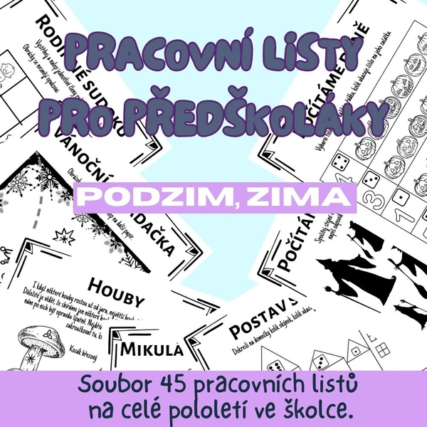 Pracovní listy pro předškoláky - OD ZÁŘÍ DO PROSINCE