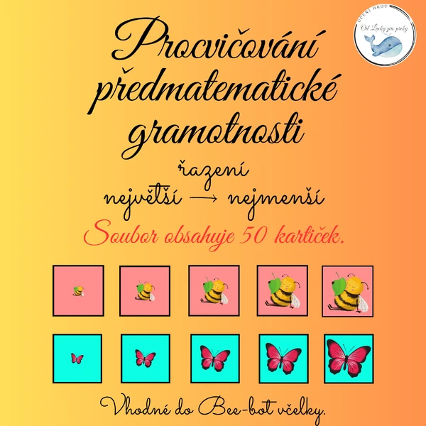 Procvičování předmatematické gramotnosti 🌳🐛 ➡️ řazení největší➡️ nejmenší