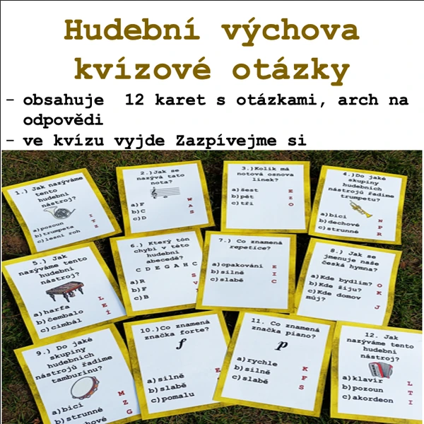 Hudební výchova - kvízové otázky