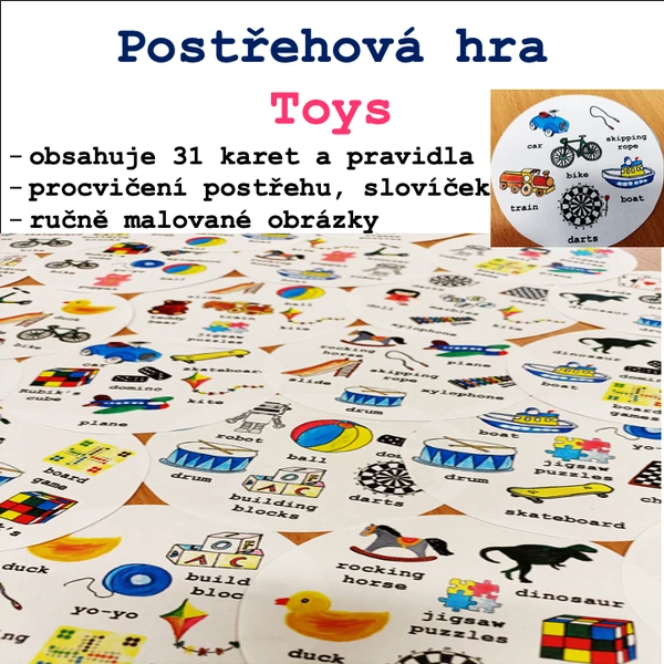 Postřehová hra Toys - 6 na kartě