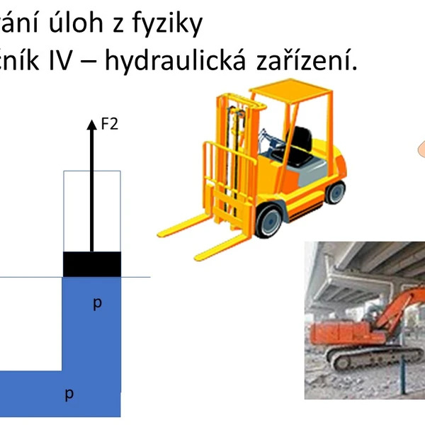 Procvičování úloh z fyziky - hydraulická zařízení