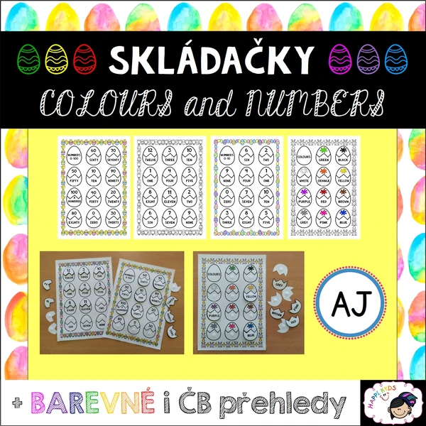 VELIKONOČNÍ SKLÁDAČKY - colours and numbers