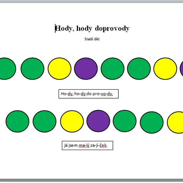Píseň na Boomwhackers: Hody, hody, doprovody.