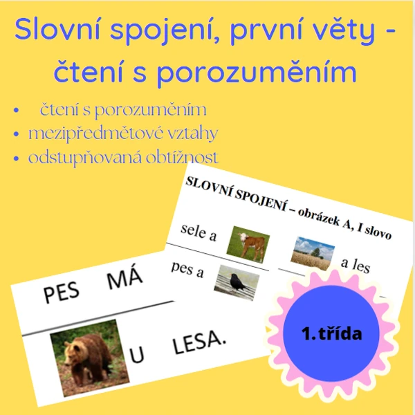 Slovní spojení, první věty, čtení s porozuměním
