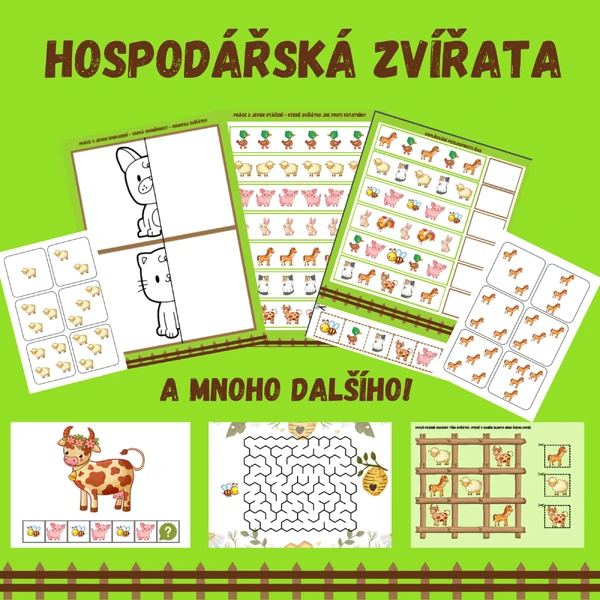 Hospodářská zvířata - předmatematická gramotnost