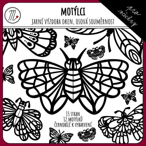 Motýlci - jarní výzdoba oken, osová souměrnost
