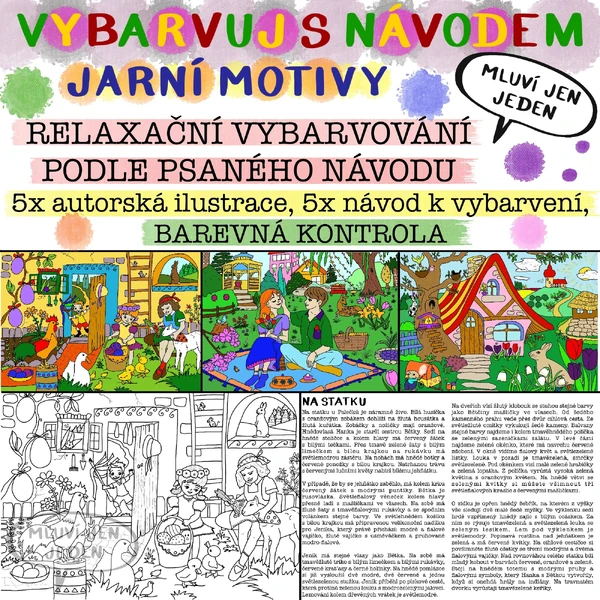 Jarní vybarvovačky s návodem - čti a vybarvuj