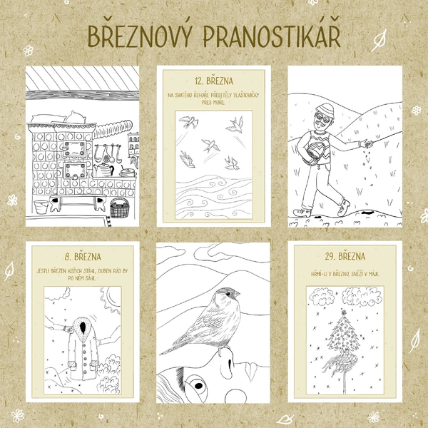 Březnový pranostikář - Omalovánky