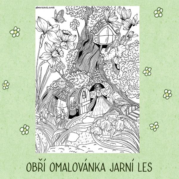 Obří omalovánka - Jarní les