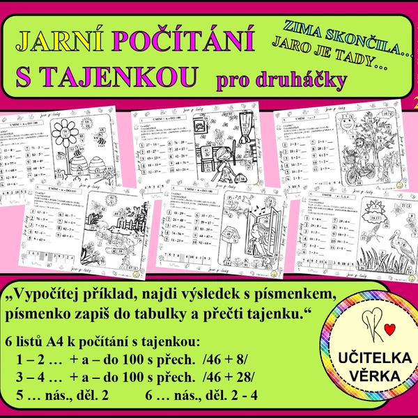 JARNÍ POČÍTÁNÍ S TAJENKOU – pro druháčky