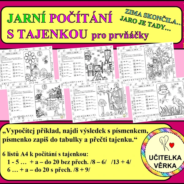 JARNÍ POČÍTÁNÍ S TAJENKOU – pro prvňáčky