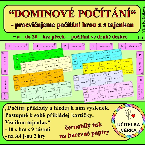 „DOMINOVÉ POČÍTÁNÍ“ – počítání do 20 /ve druhé desítce/