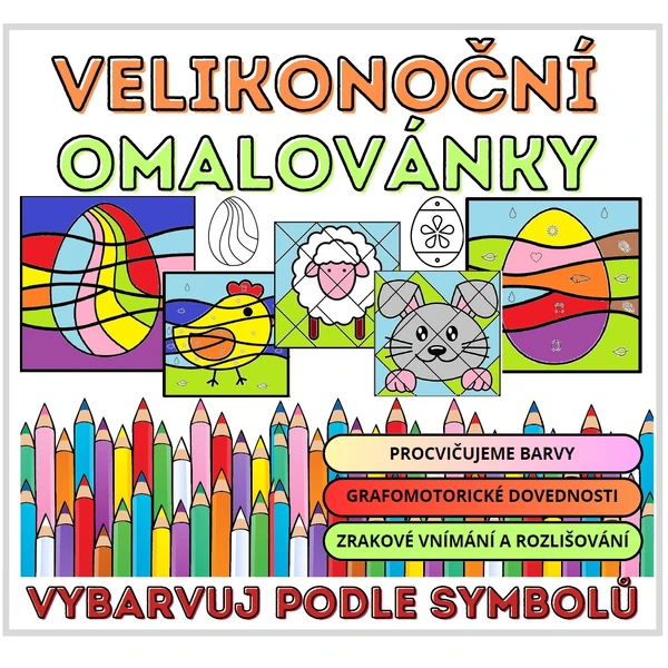 VELIKONOČNÍ OMALOVÁNKY podle SYMBOLŮ