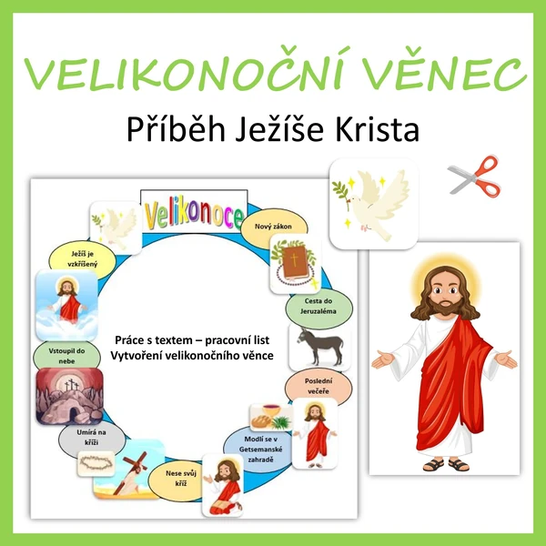 Příběh Ježíše Krista a velikonoční věnec - práce s textem