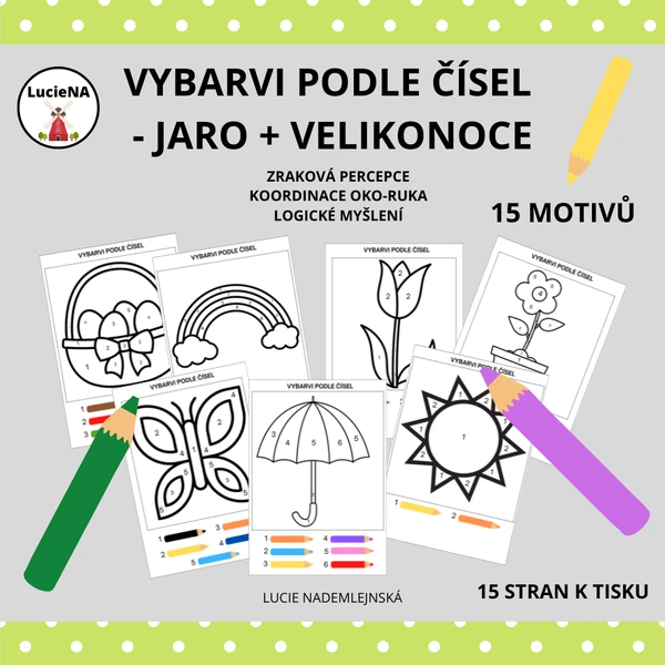Vybarvi podle čísel - JARO + VELIKONOCE