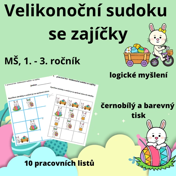 Velikonoční sudoku se zajíčky