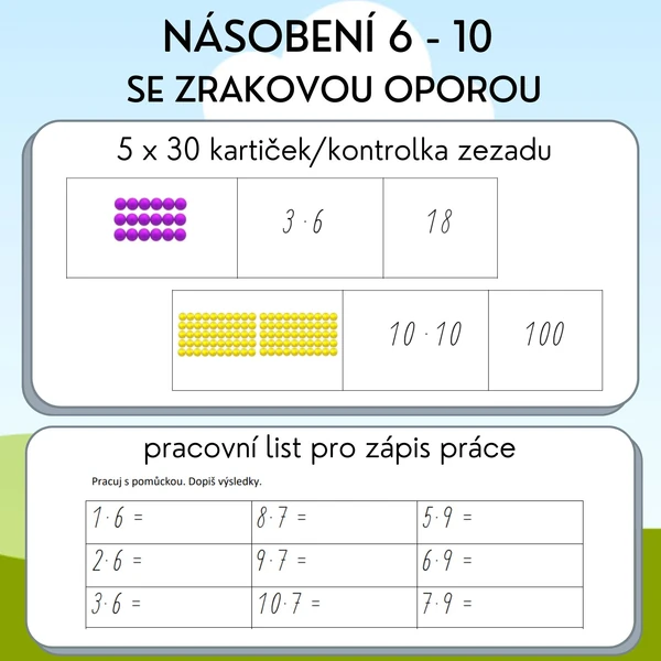 Násobení 6-10 se zrakovou oporou