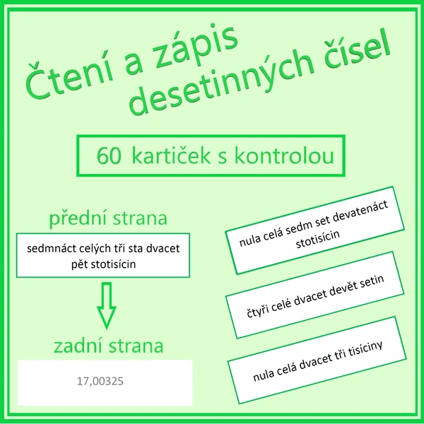Čtení a zápis desetinných čísel
